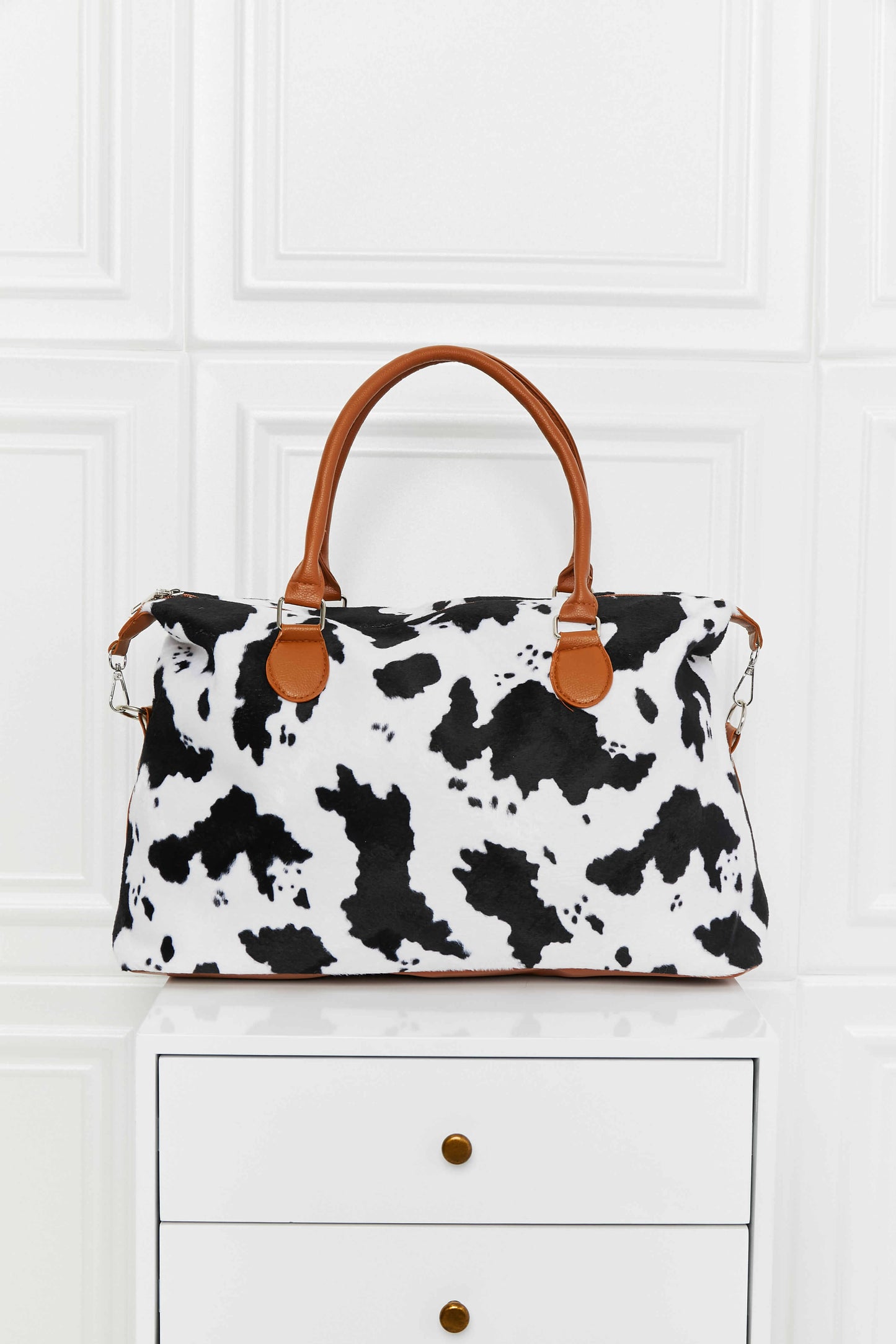 Animal Print Brushed Weekender Bag - Premium Weekender Bag from Trendsi - Just $43.99! Shop now at Handbags Specialist Headquarter