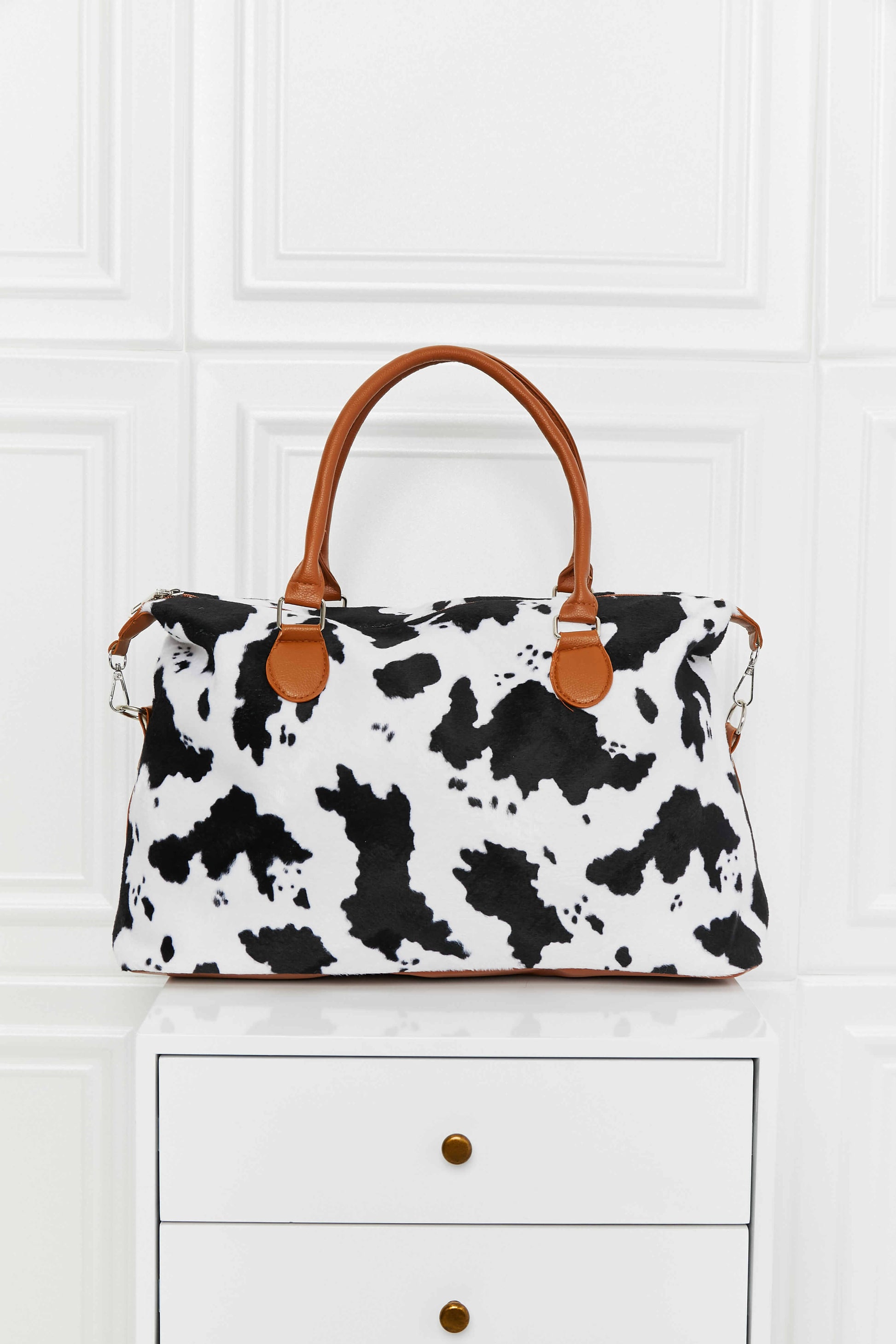 Animal Print Brushed Weekender Bag - Premium Weekender Bag from Trendsi - Just $43.99! Shop now at Handbags Specialist Headquarter