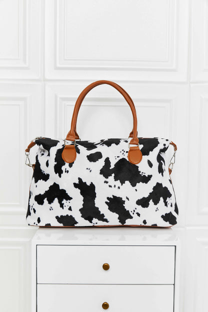 Animal Print Brushed Weekender Bag - Premium Weekender Bag from Trendsi - Just $43.99! Shop now at Handbags Specialist Headquarter