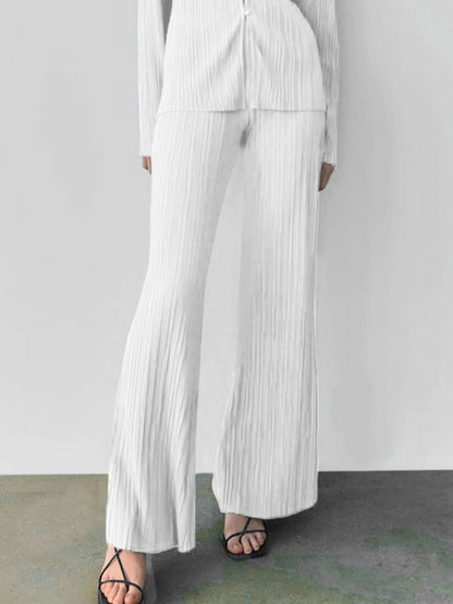 Texture Long Sleeve Top and Pants Lounge Set - Premium Sleepwear from Trendsi - Just $54.99! Shop now at Handbags Specialist Headquarter