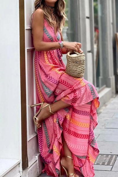 Printed Surplice Maxi Cami Dress - Premium Maxi Dress from Trendsi - Just $69.99! Shop now at Handbags Specialist Headquarter