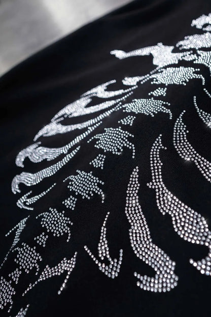 Men's Rhinestone Letter Zip Up Long Sleeve Hoodie - Premium Men's Sweatshirts from Trendsi - Just $31.02! Shop now at Handbags Specialist Headquarter