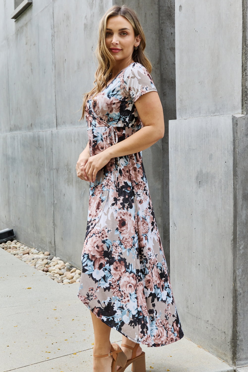 Heimish Give Me Roses Full Size Floral Maxi Wrap Dress - Premium Dresses from Trendsi - Just $30.99! Shop now at Handbags Specialist Headquarter