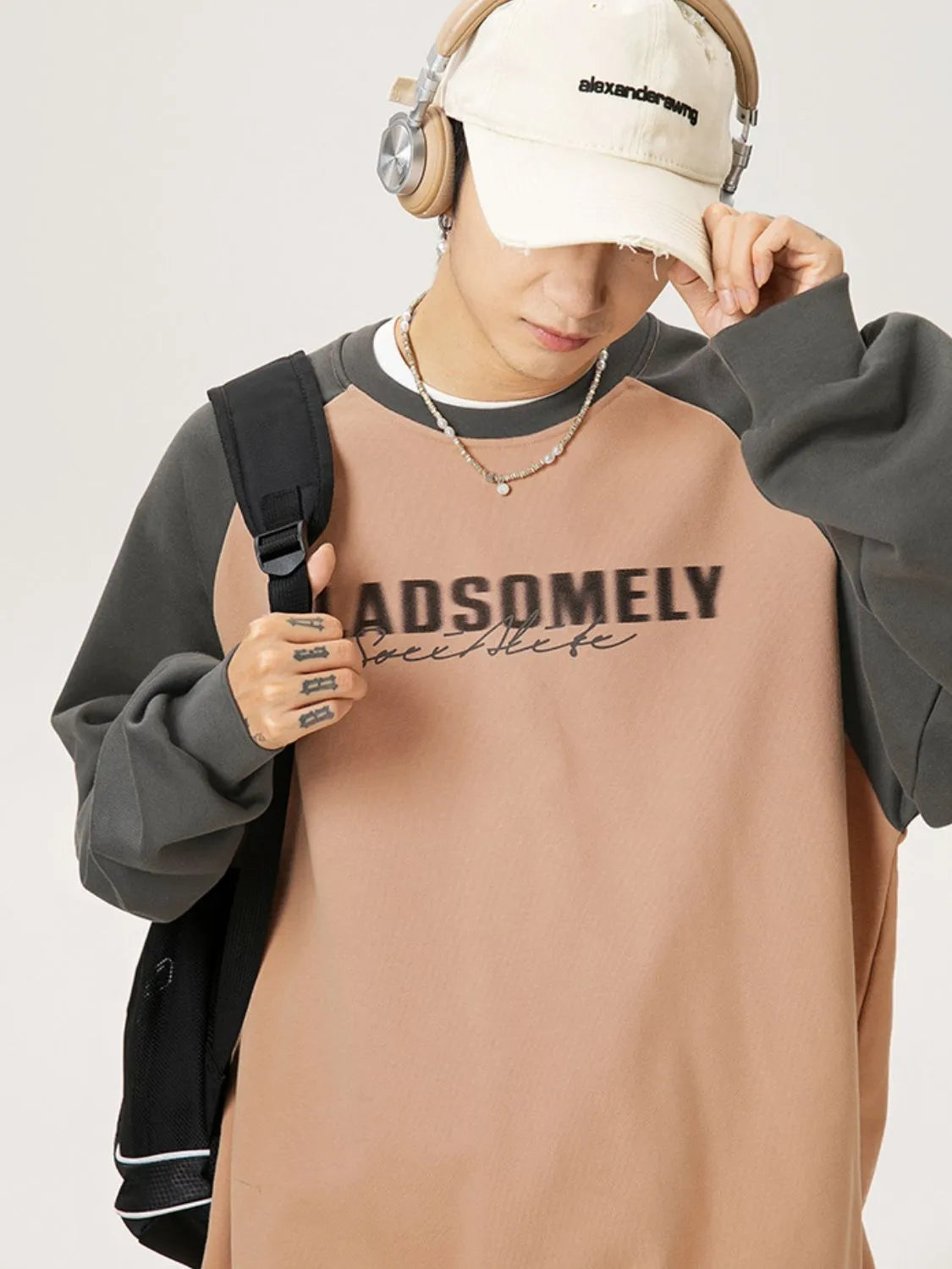 Men's Letter Graphic Round Neck Long Sleeve Sweatshirt - Premium Men's Sweatshirts from Trendsi - Just $24.52! Shop now at Handbags Specialist Headquarter