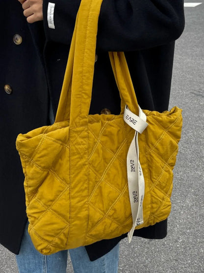 Quilted Nylon Large Tote Bag - Premium Tote Bag from Trendsi - Just $39.99! Shop now at Handbags Specialist Headquarter