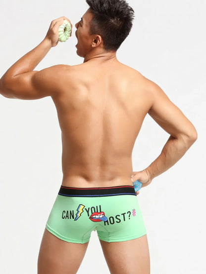 Men's Letter Graphic Contrast Panty - Premium Men's underwear from Trendsi - Just $16.60! Shop now at Handbags Specialist Headquarter