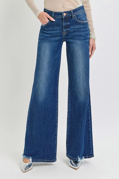 RISEN Full Size Mid Rise Wide Jeans Plus Size - Premium Women / Jeans & Denim from Trendsi - Just $67.99! Shop now at Handbags Specialist Headquarter