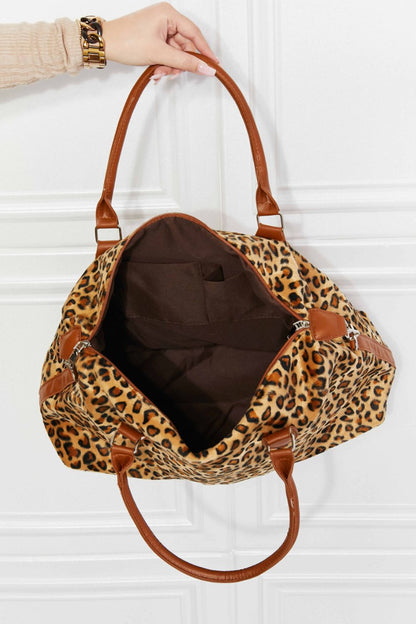 Animal Print Brushed Weekender Bag - Premium Weekender Bag from Trendsi - Just $43.99! Shop now at Handbags Specialist Headquarter
