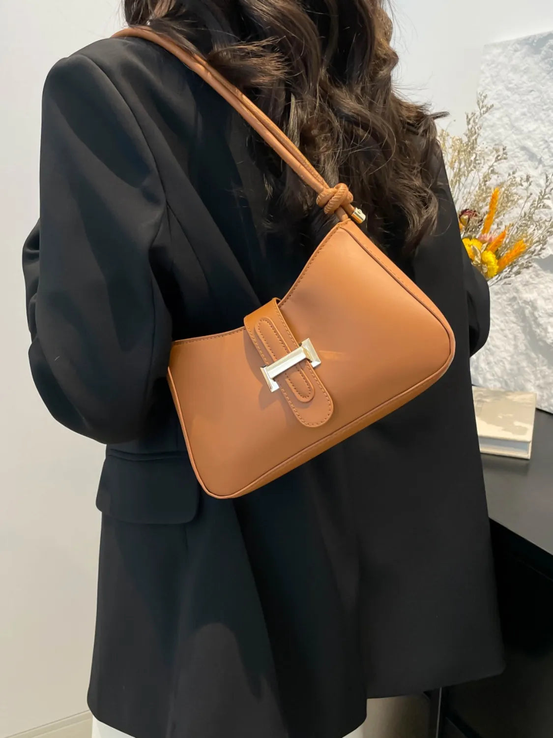 PU Leather Shoulder Bag.