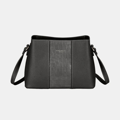 David Jones PU Leather Crossbody Bag - Premium Crossbody Bag from Trendsi - Just $39.99! Shop now at Handbags Specialist Headquarter