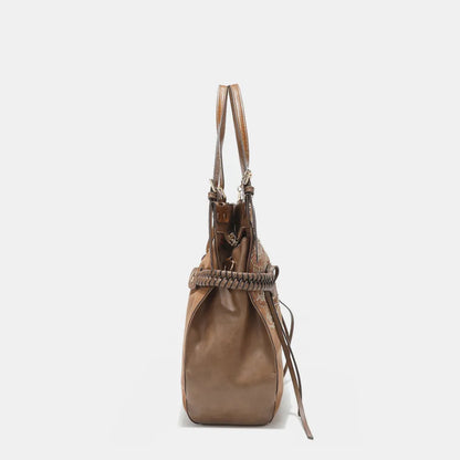 Nicole Lee USA Side Braided Tassel Inlaid Rhinestone Embroidery Hobo Bag - Premium Tote Bag from Trendsi - Just $70.99! Shop now at Handbags Specialist Headquarter