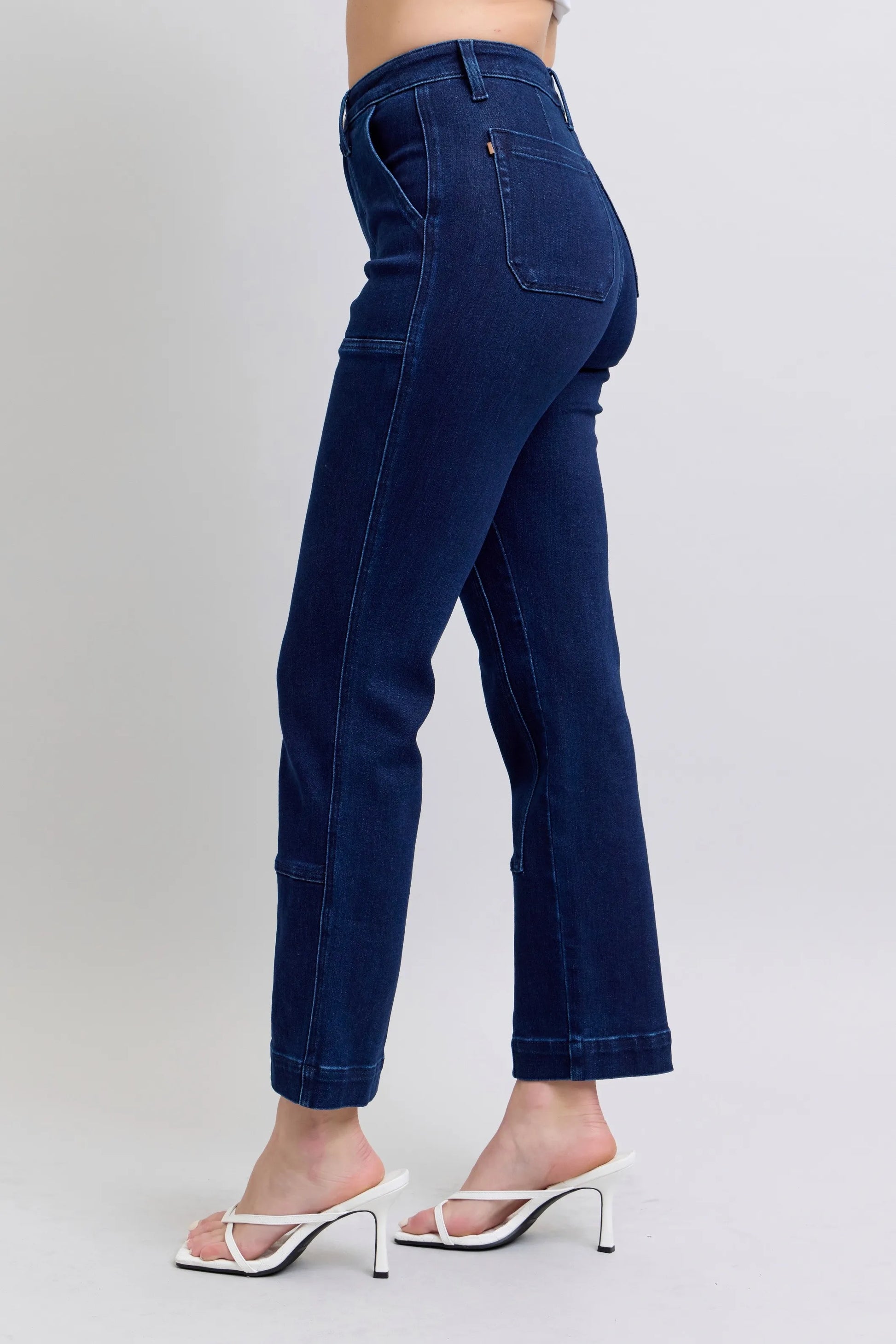 Judy Blue Full Size Hw Work Wear Knee Patch Straight Jeans Plus Size - Premium Women / Jeans & Denim from Trendsi - Just $66.99! Shop now at Handbags Specialist Headquarter