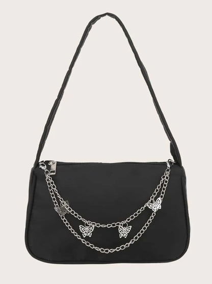 Butterfly Chain Polyester Handbag - Premium handbags from Trendsi - Just $14.99! Shop now at Handbags Specialist Headquarter