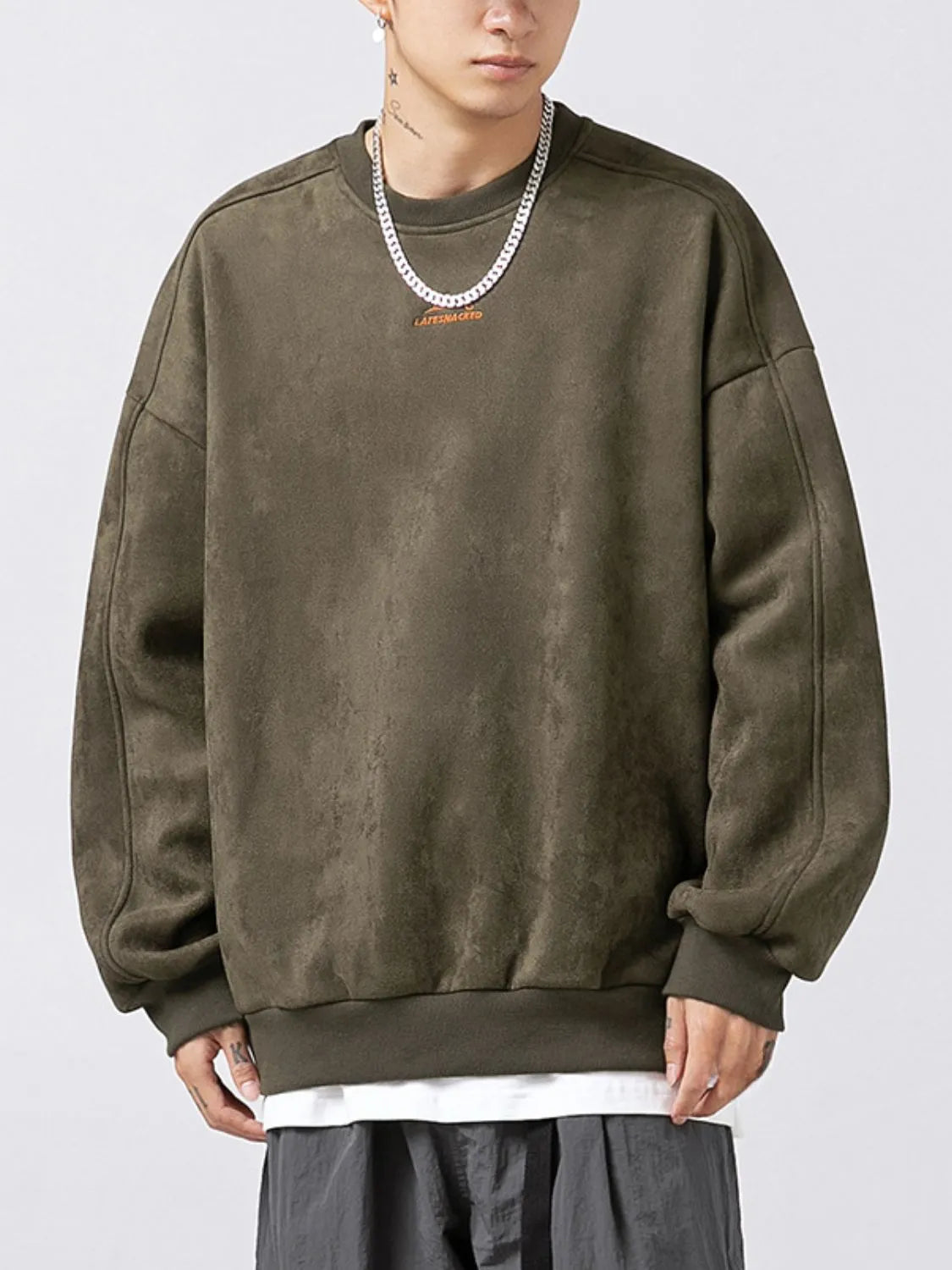 Men's Full Size Round Neck Long Sleeve Sweatshirt Plus Size - Premium Men's Sweatshirts from Trendsi - Just $52.48! Shop now at Handbags Specialist Headquarter