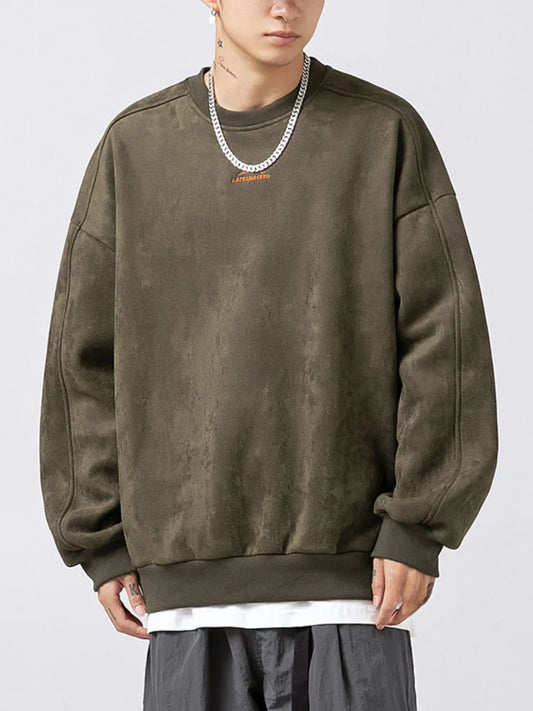 Men's Full Size Round Neck Long Sleeve Sweatshirt Plus Size - Premium Men's Sweatshirts from Trendsi - Just $52.48! Shop now at Handbags Specialist Headquarter