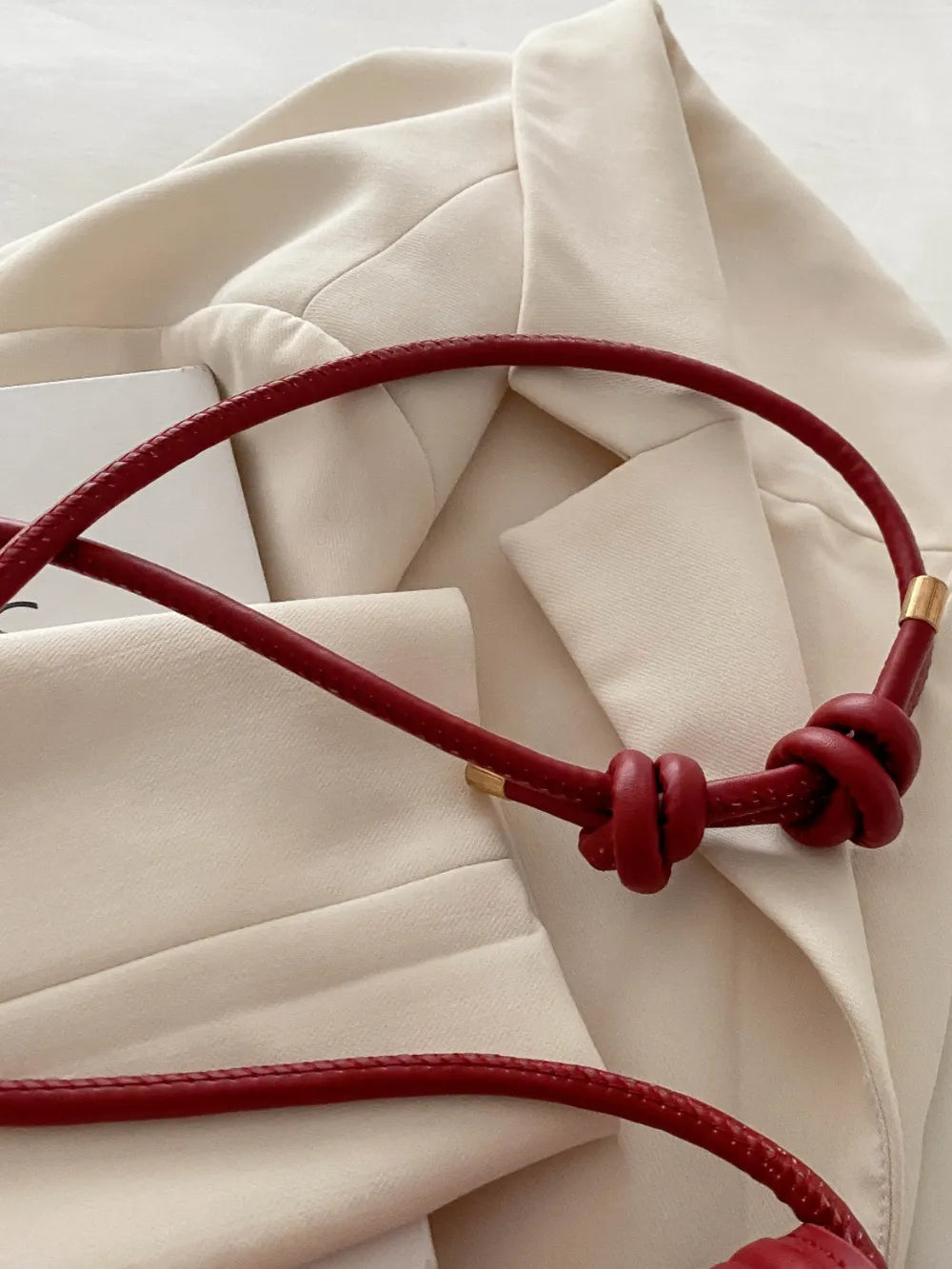 Knotted Strap PU Leather Handbag - Premium handbags from Trendsi - Just $19.99! Shop now at Handbags Specialist Headquarter