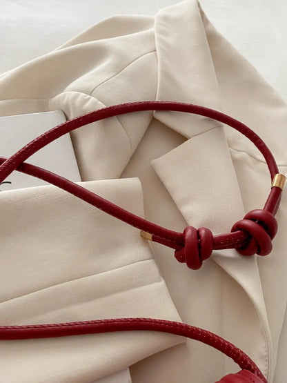 Knotted Strap PU Leather Handbag - Premium handbags from Trendsi - Just $19.99! Shop now at Handbags Specialist Headquarter