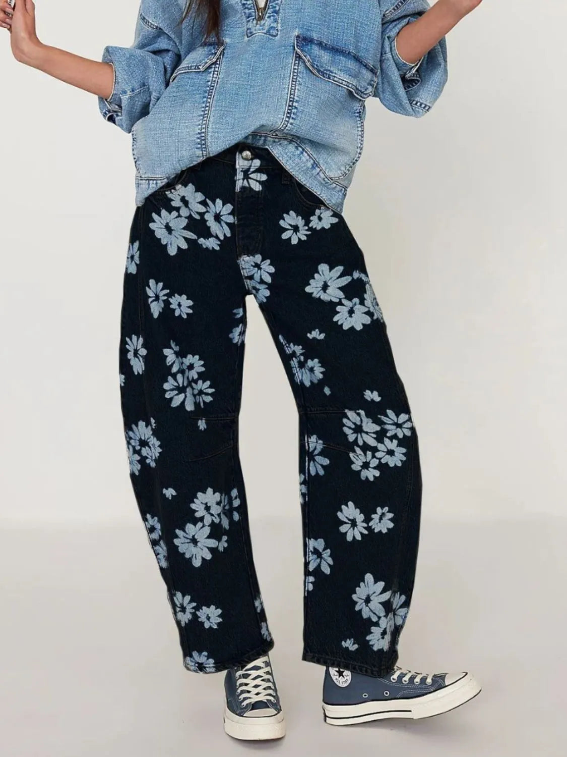 Printed Wide Leg Jeans - Premium Women / Jeans & Denim from Trendsi - Just $48.56! Shop now at Handbags Specialist Headquarter