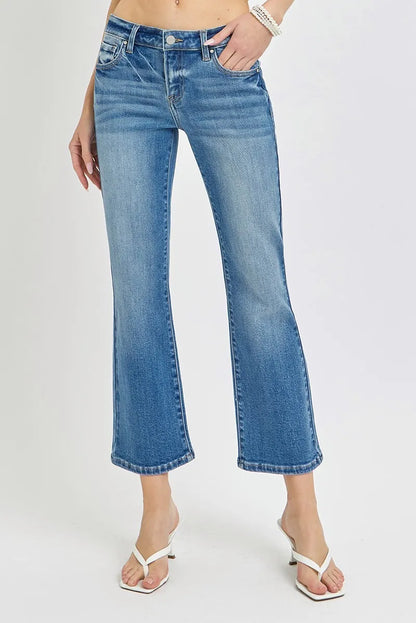 RISEN Full Size Low Rise Crop Flare Jeans Plus Size - Premium Women / Jeans & Denim from Trendsi - Just $64.99! Shop now at Handbags Specialist Headquarter