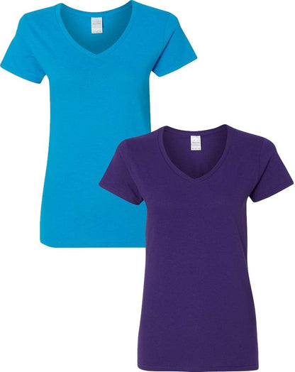 Gildan V-Neck Cotton Tee Duo for Women