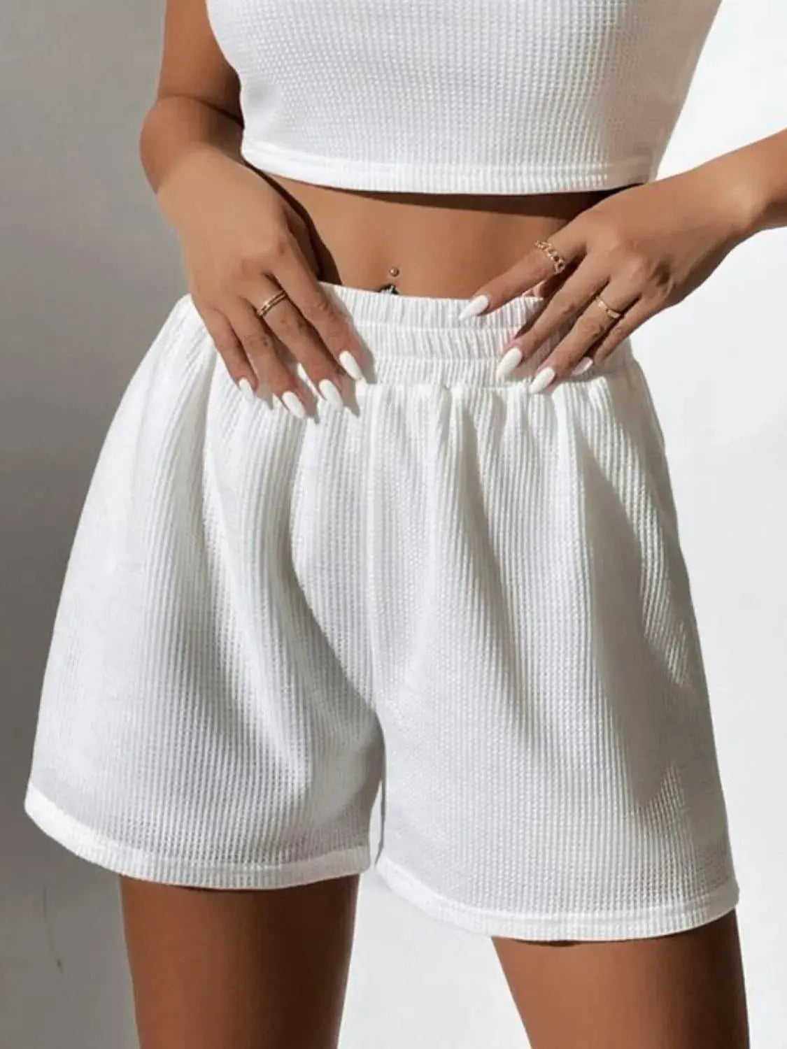 Full Size Wide Strap Tank and Shorts Set Plus Size.