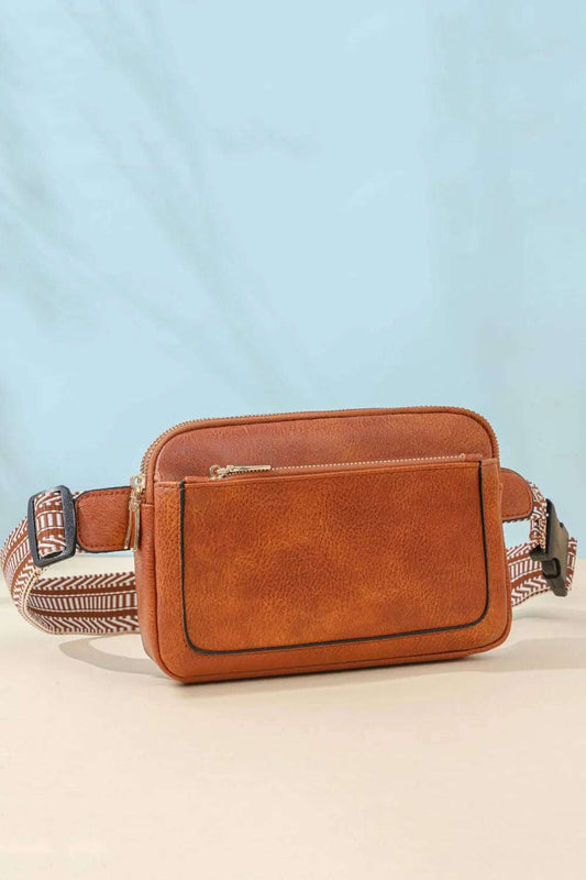 PU Leather Rectangle Crossbody Bag - Premium Crossbody Bag from Trendsi - Just $27.99! Shop now at Handbags Specialist Headquarter