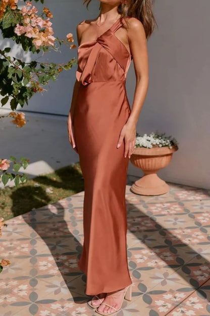 One Shoulder Sleeveless Maxi Dress - Premium Maxi Dress from Trendsi - Just $29.99! Shop now at Handbags Specialist Headquarter