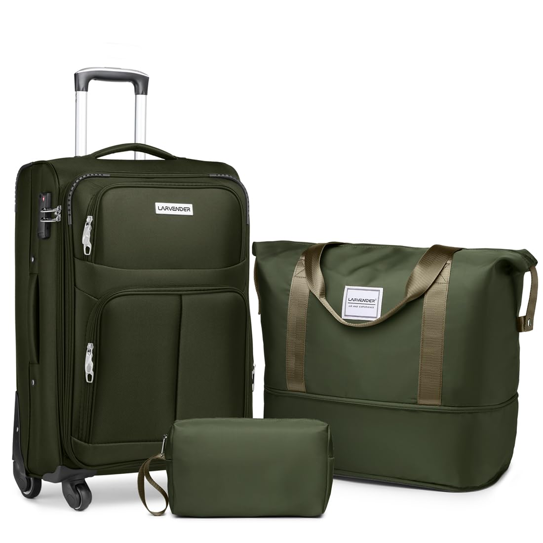 LARVENDER Expandable 5-Piece Spinner Luggage Set