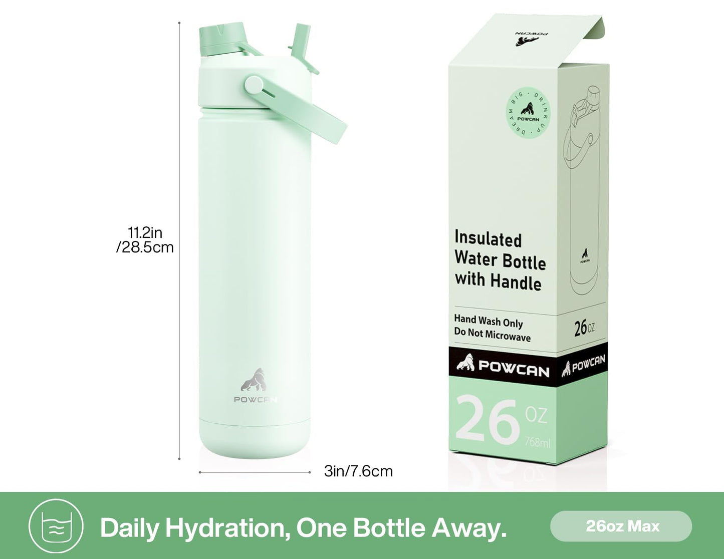 ChillKnight 26oz: Dual-Lid Leak-Proof Bottle
