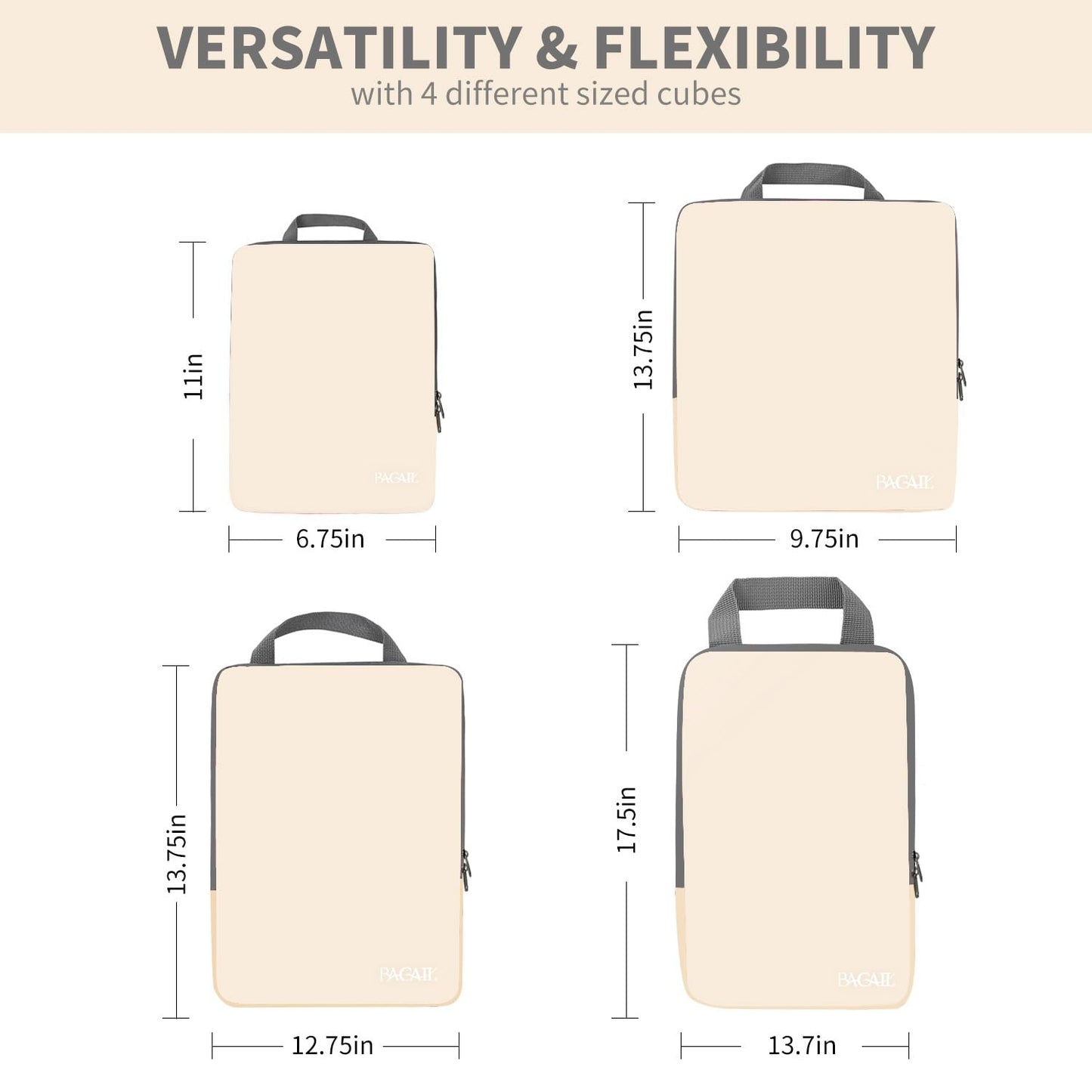 BAGAIL Expandable Travel Compression Cubes Set