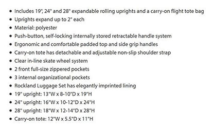 Charcoal Rockland Journey Expandable Luggage Set