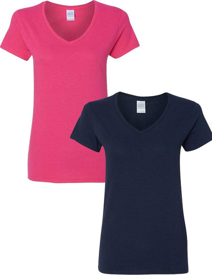 Gildan V-Neck Cotton Tee Duo for Women