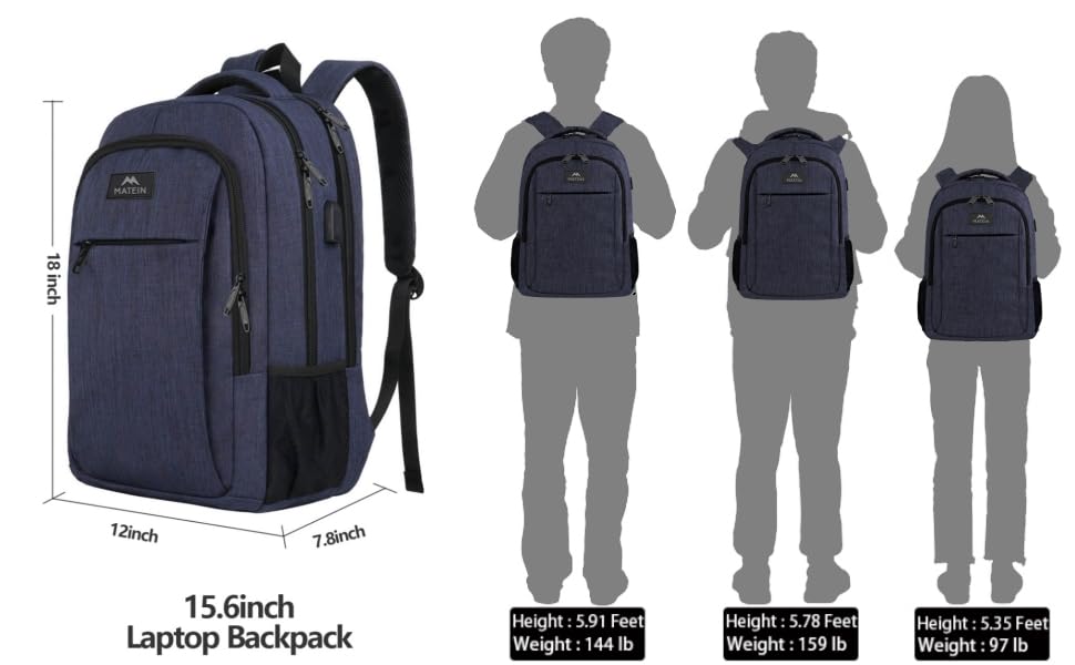 MATEIN SleekGuard Laptop Backpack with USB Port