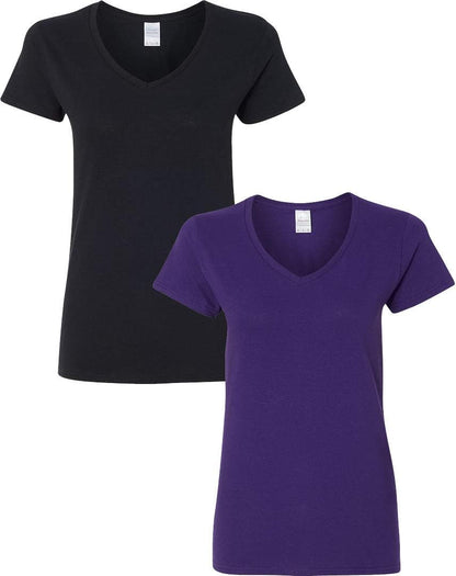 Gildan V-Neck Cotton Tee Duo for Women