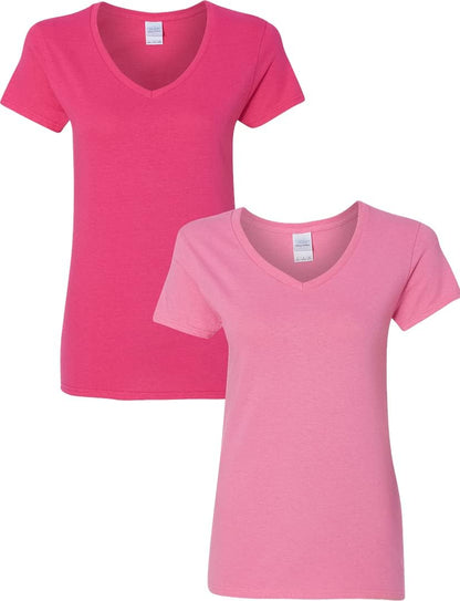 Gildan V-Neck Cotton Tee Duo for Women