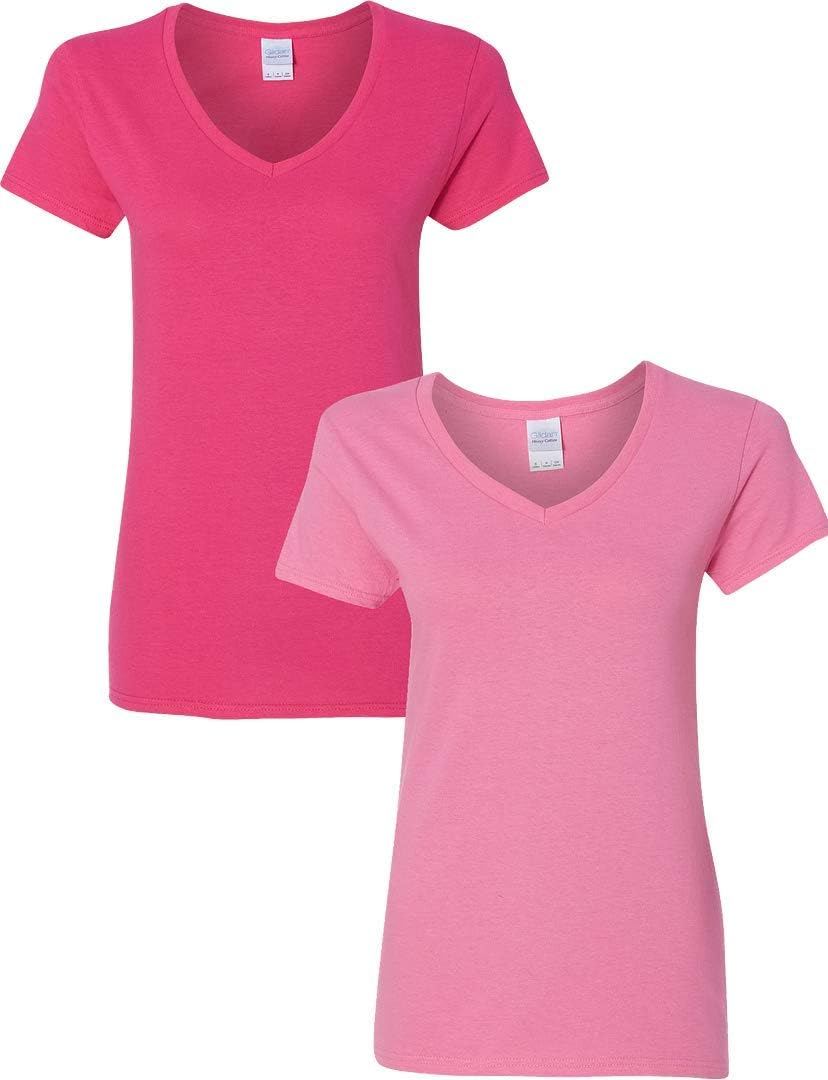 Gildan V-Neck Cotton Tee Duo for Women