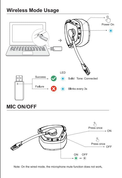 NUBWO G06 Dual Wireless Gaming Headset