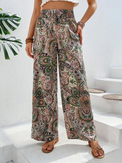 Printed Wide Leg Pants - Premium Women Pants from Trendsi - Just $27.99! Shop now at Handbags Specialist Headquarter