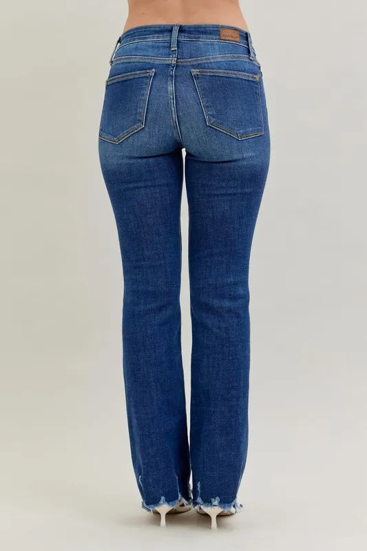 Judy Blue Full Size Mid-rise Non-distressed Hem Bootcut Jeans Plus Size - Premium Women / Jeans & Denim from Trendsi - Just $63.99! Shop now at Handbags Specialist Headquarter