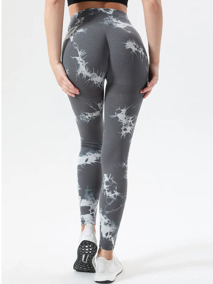 Tie-Dye High Waist Active Leggings - Premium Leggings from Trendsi - Just $41.40! Shop now at Handbags Specialist Headquarter