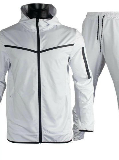 Men's Full Size Zip Up Top and Pants Set Plus Size.