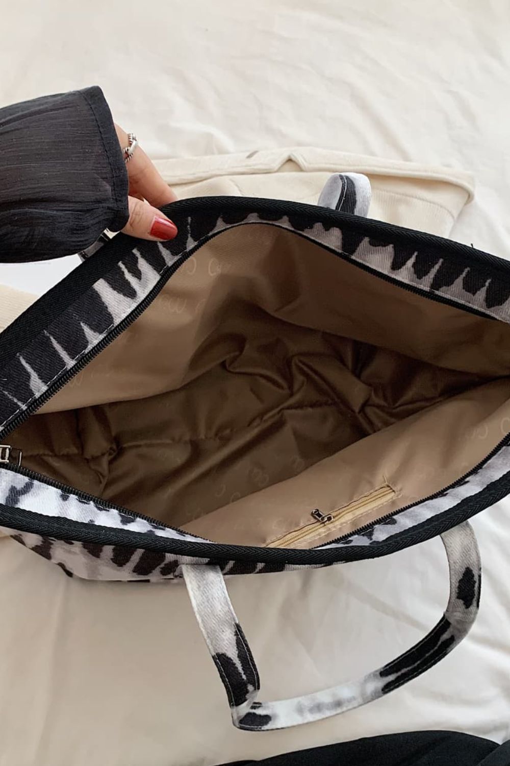 Printed PU Leather Tote Bag - Premium Tote Bag from Trendsi - Just $36.99! Shop now at Handbags Specialist Headquarter