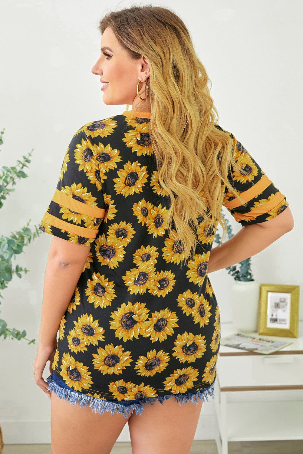 Plus Size V-Neck Tee Shirt - Premium Plus Size Shirts from Trendsi - Just $26! Shop now at Handbags Specialist Headquarter