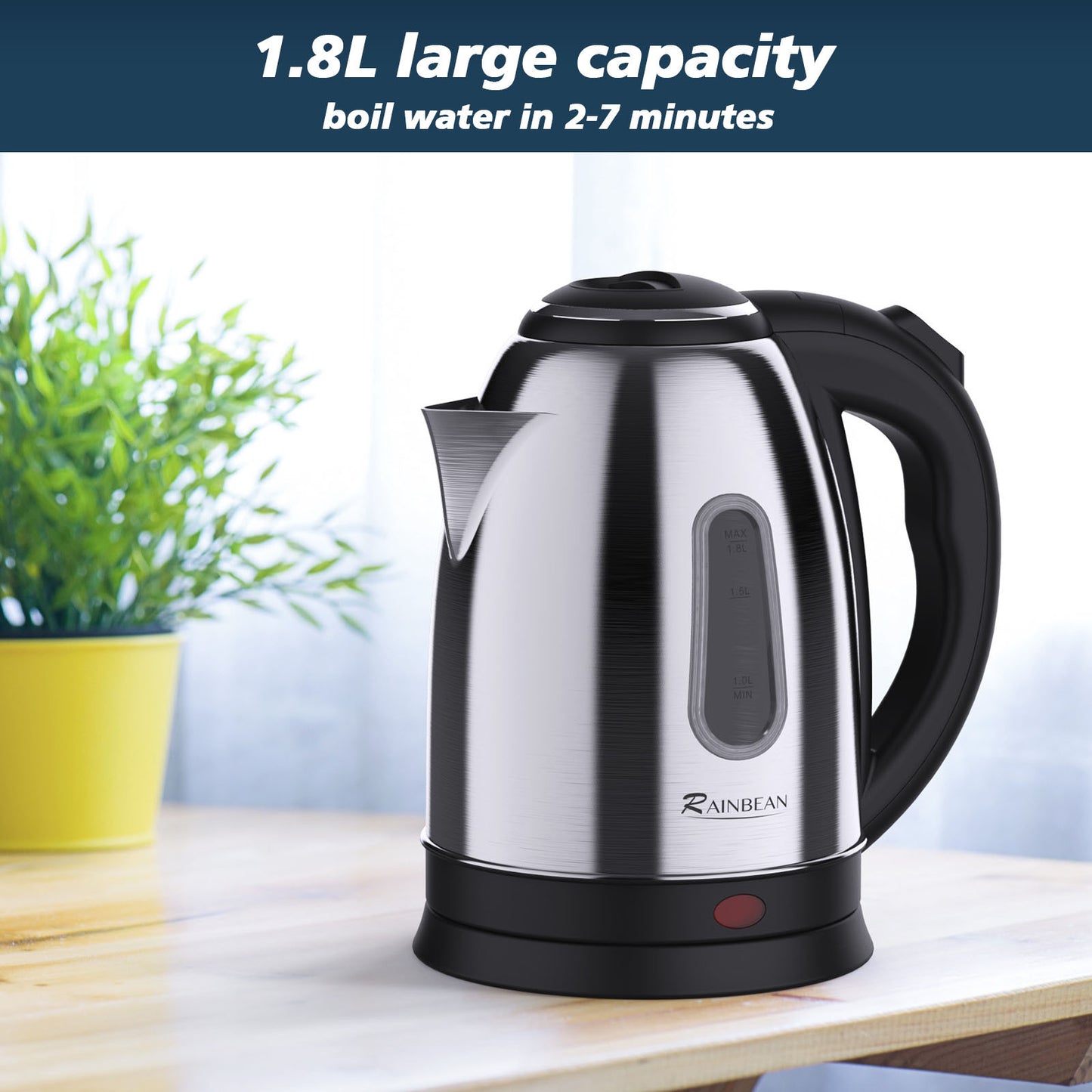 RapidBoil 1.8L Electric Kettle with Safety Features