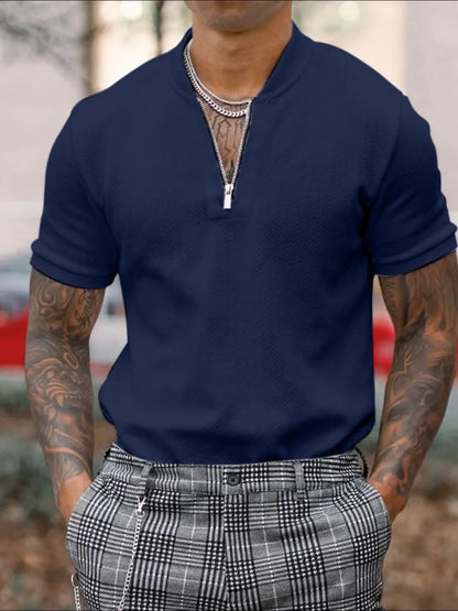 Men's Full Size Baseball Collar Solid Polo Plus Size - Premium Men's Shirts from Trendsi - Just $34.86! Shop now at Handbags Specialist Headquarter