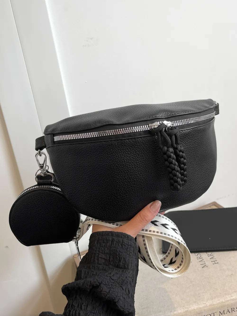 PU Leather Adjustable Strap Crossbody Bag with Coin Purse - Premium Crossbody Bag from Trendsi - Just $27.99! Shop now at Handbags Specialist Headquarter