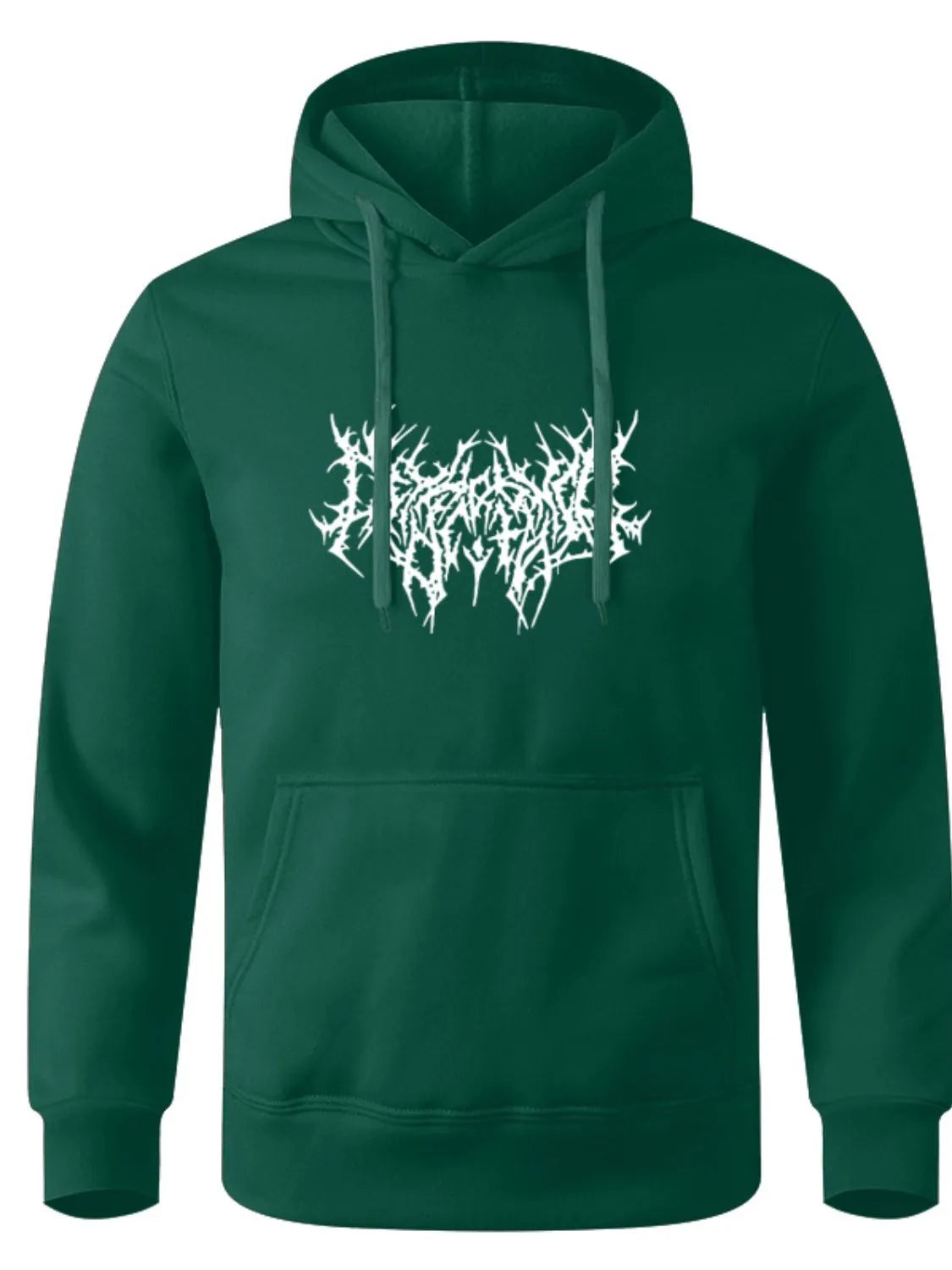 Men's Full Size Drawstring Graphic Long Sleeve Hoodie Plus Size - Premium Men's Sweatshirts from Trendsi - Just $22.58! Shop now at Handbags Specialist Headquarter