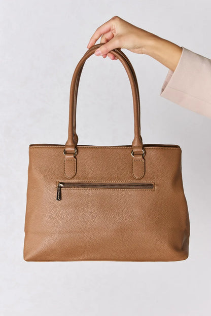 David Jones Structured Leather Handbag - Premium handbags from Trendsi - Just $54.99! Shop now at Handbags Specialist Headquarter