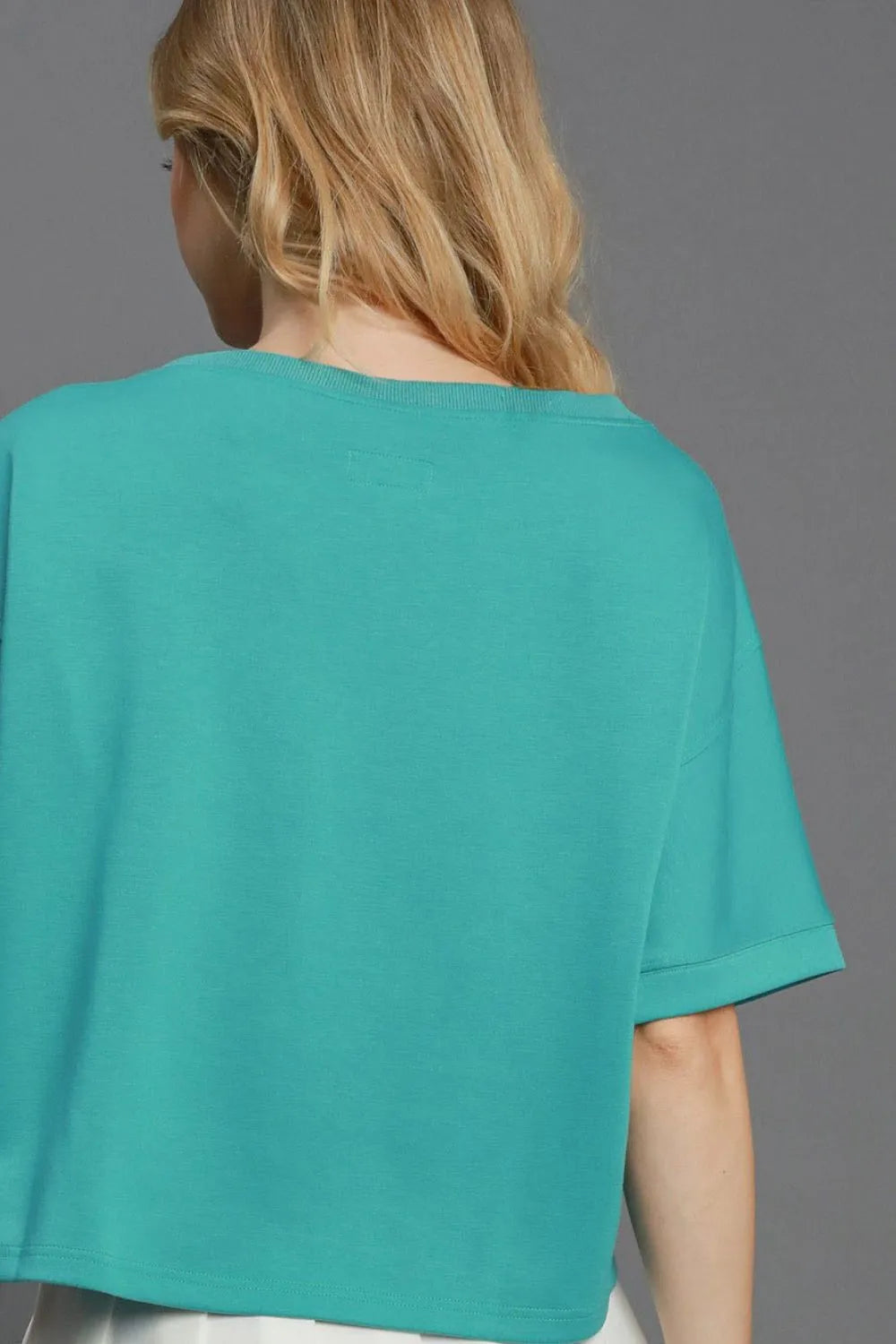 Umgee Full Size Lightweight Cropped Sweatshirt Plus Size - Premium Dresses from Trendsi - Just $44.99! Shop now at Handbags Specialist Headquarter