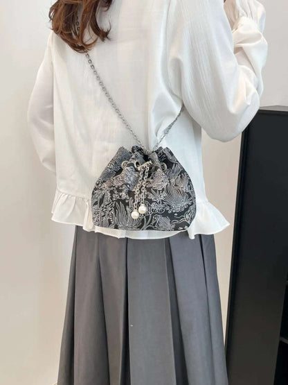 Chain Strap Bucket Bag - Premium Crossbody Bag from Trendsi - Just $18.99! Shop now at Handbags Specialist Headquarter